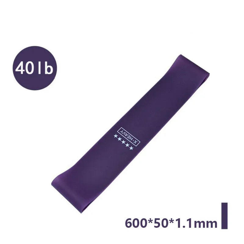 Purple 40 lb resistance loop band, X-heavy, 600x50x1.1mm, for strength training and exercise