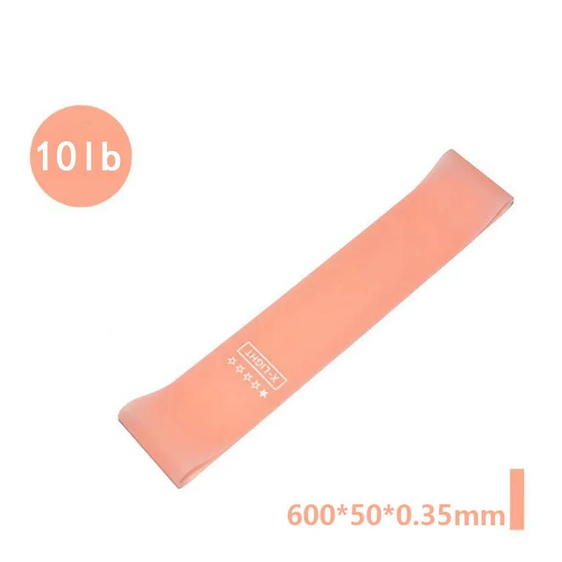 Peach light resistance band, 10 lb, 600x50x0.35mm, fitness and exercise accessory